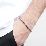 Bracciale in Acciaio con sfere turchesi - BYSIMON gioielli