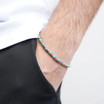 Bracciale in Acciaio con sfere turchesi IJEWEL - gioiello BySimon