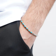 Bracciale in Acciaio con sfere turchesi