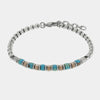 Bracciale in Acciaio con sfere turchesi