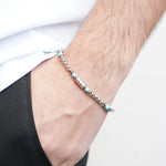 Bracciale in Acciaio con sfere turchesi - BYSIMON gioielli