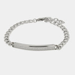 Bracciale in Acciaio a catena con piastra zirconata - BYSIMON gioielli