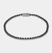 Bracciale in Acciaio tennis con cristalli neri