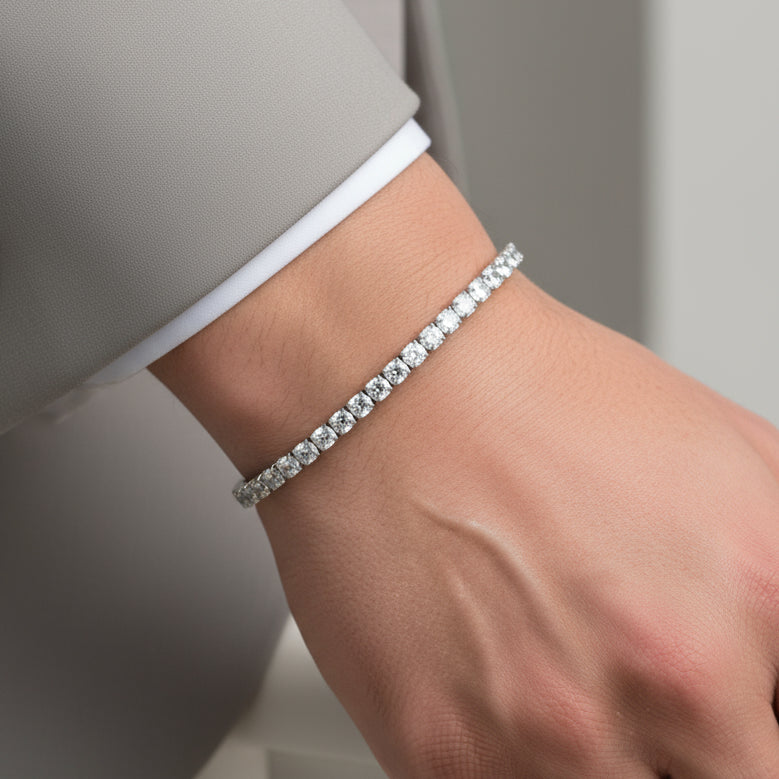 Bracciale in Acciaio tennis con cristalli - BYSIMON gioielli