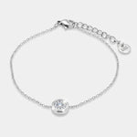 Bracciale in Acciaio con sfera impreziosita da cristalli - BYSIMON gioielli