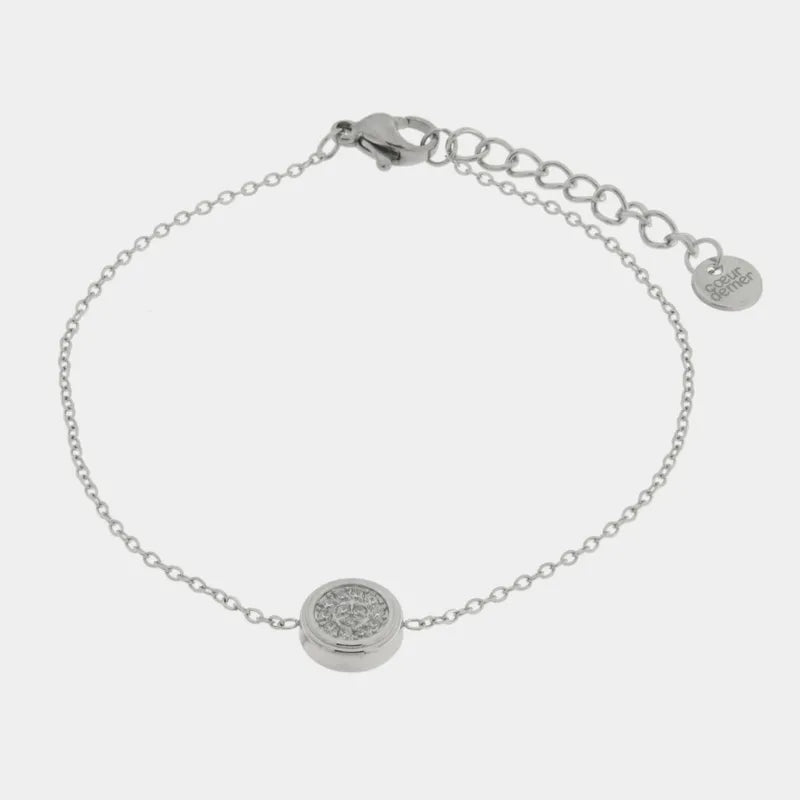 Bracciale in Acciaio con sfera impreziosita da cristalli