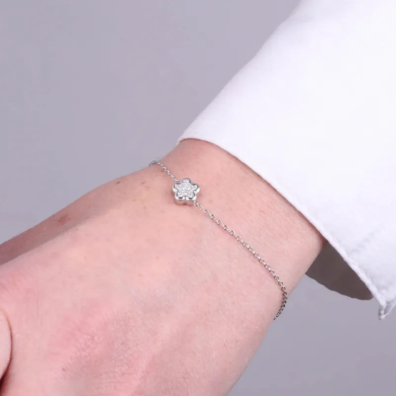 Bracciale in Acciaio con fiore impreziosito da cristalli COEUR - gioiello BySimon