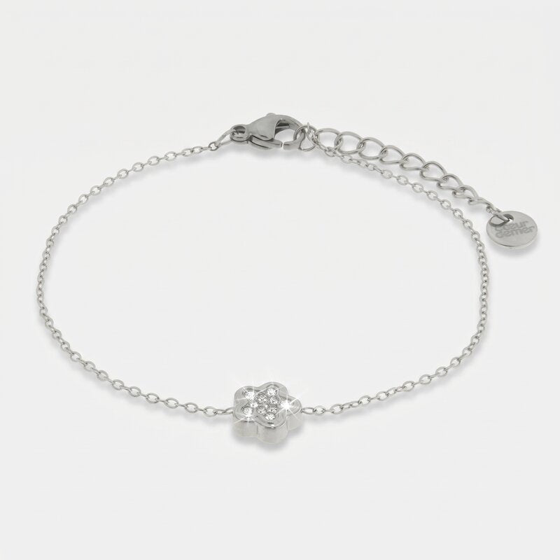 Bracciale in Acciaio con fiore impreziosito da cristalli COEUR - gioiello BySimon