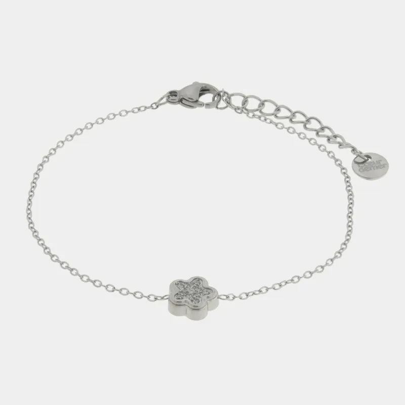 Bracciale in Acciaio con fiore impreziosito da cristalli COEUR - gioiello BySimon