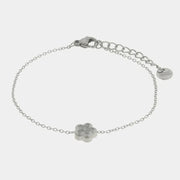 Bracciale in Acciaio con fiore impreziosito da cristalli