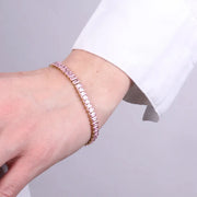 Bracciale in Acciaio con cristalli rosa