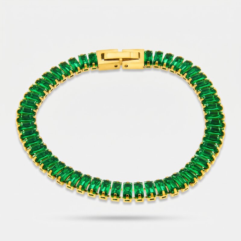 Bracciale in Acciaio con cristalli verdi COEUR - gioiello BySimon