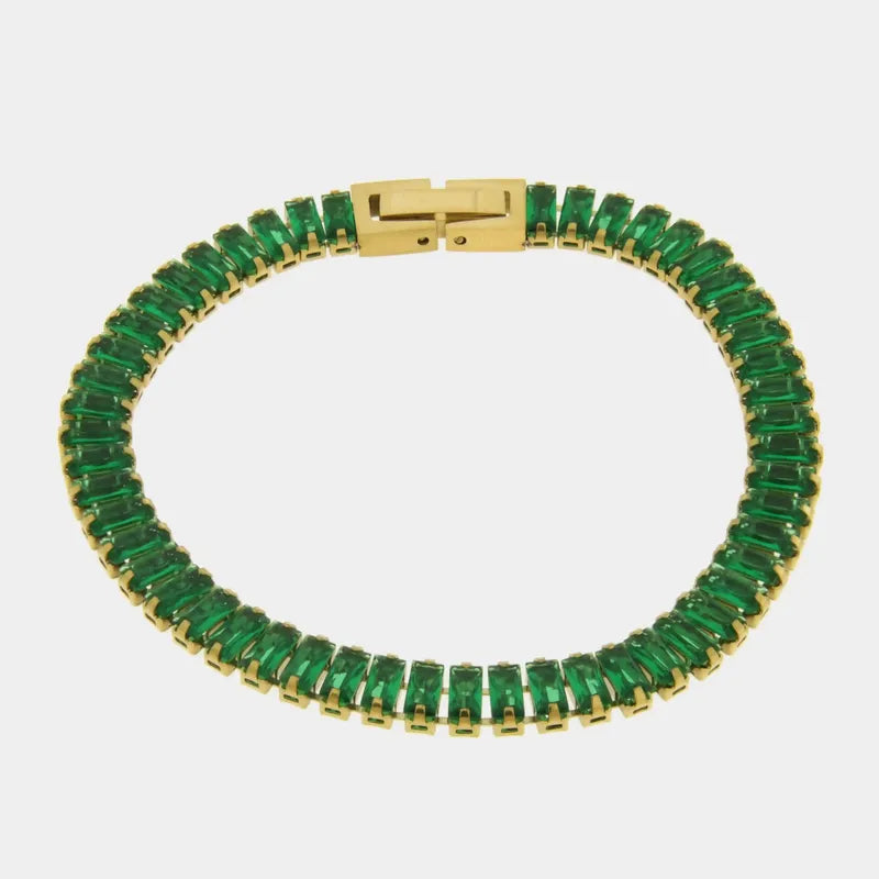 Bracciale in Acciaio con cristalli verdi COEUR - gioiello BySimon