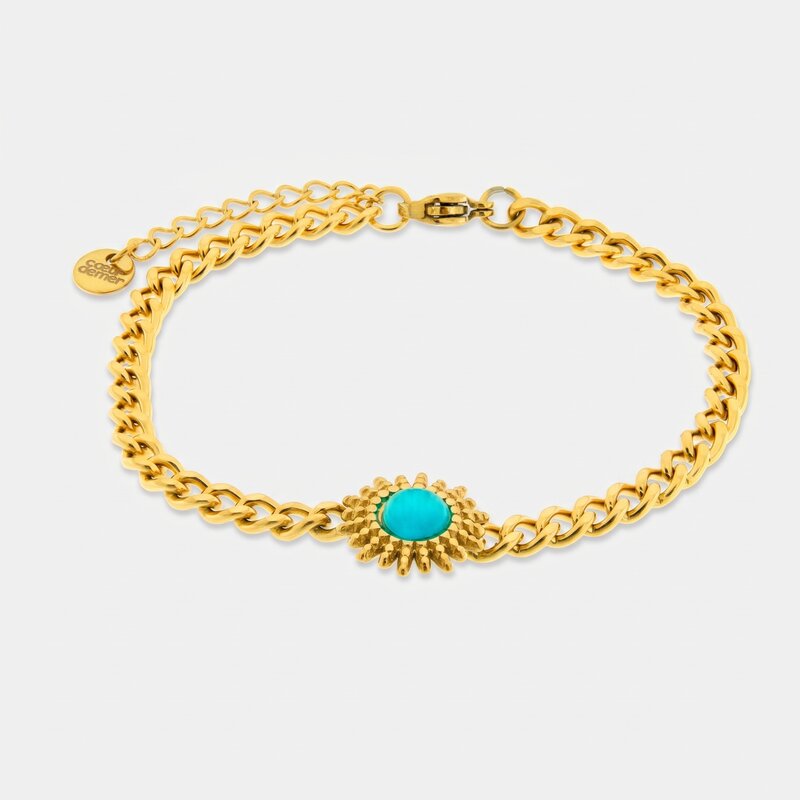 Bracciale in Acciaio con sole turchese - BYSIMON gioielli