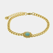 Bracciale in Acciaio con sole turchese