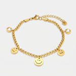Bracciale in Acciaio con smile e punti luce - BYSIMON gioielli