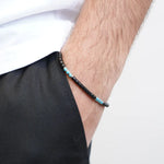 Bracciale in Acciaio nero con dettagli turchesi - BYSIMON gioielli