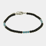 Bracciale in Acciaio nero con dettagli turchesi - BYSIMON gioielli