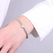 Bracciale in Acciaio con cuore e cristallo