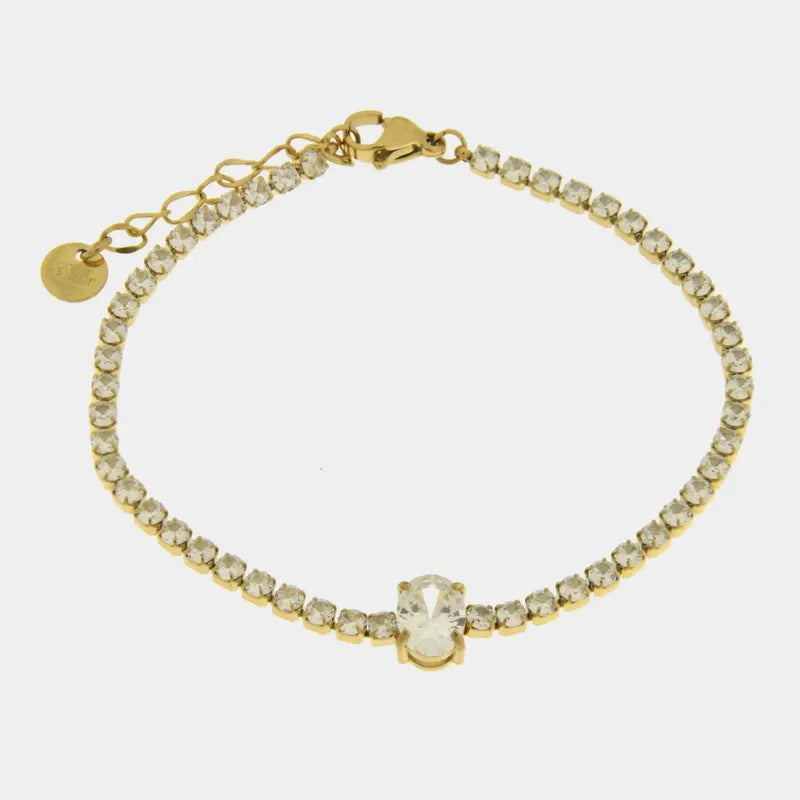 Bracciale in Acciaio tennis con cristalli