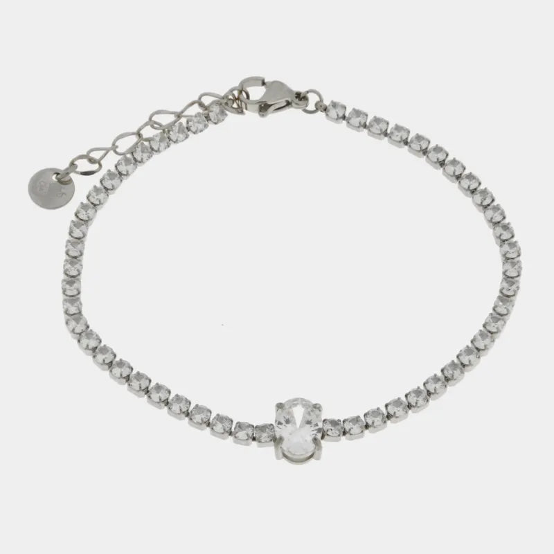 Bracciale in Acciaio tennis con cristalli