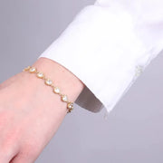 Bracciale in Acciaio giro di cuori impreziositi da cristalli