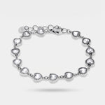 Bracciale in Acciaio giro di cuori impreziositi da cristalli - BYSIMON gioielli