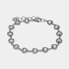 Bracciale in Acciaio giro di cuori impreziositi da cristalli