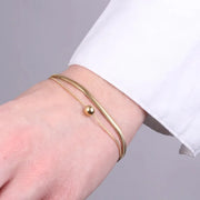 Bracciale in Acciaio doppia catena con sfera