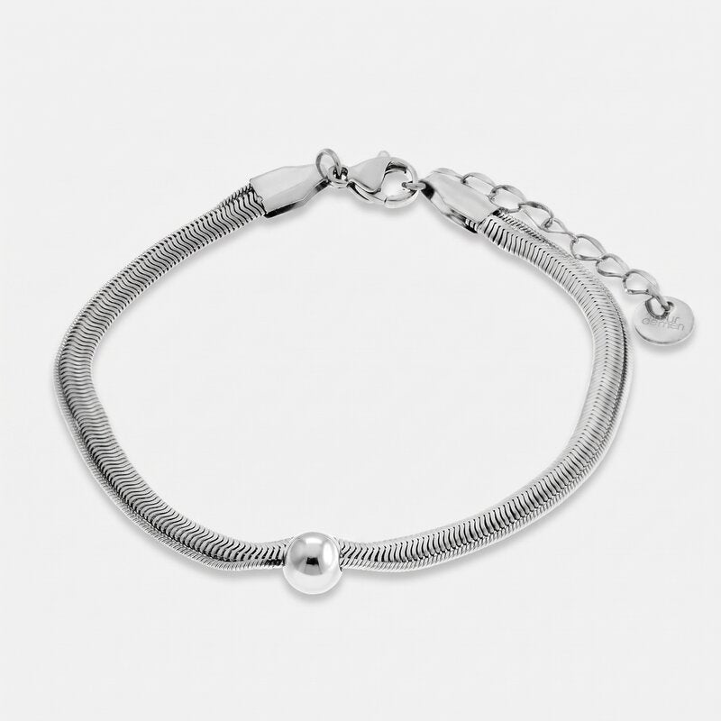 Bracciale in Acciaio doppia catena con sfera - BYSIMON gioielli