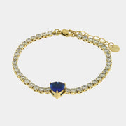 Bracciale in Acciaio tennis con cuore blu