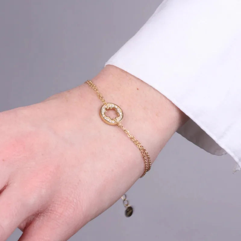 Bracciale in Acciaio doppia catena con cercho