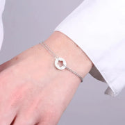 Bracciale in Acciaio doppia catena con cercho