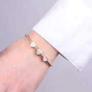 Bracciale in Acciaio con tris di cuori