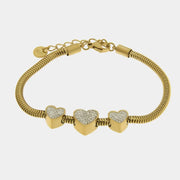 Bracciale in Acciaio con tris di cuori