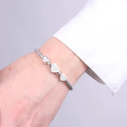 Bracciale in Acciaio con tris di cuori