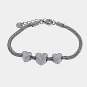 Bracciale in Acciaio con tris di cuori