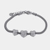 Bracciale in Acciaio con tris di cuori