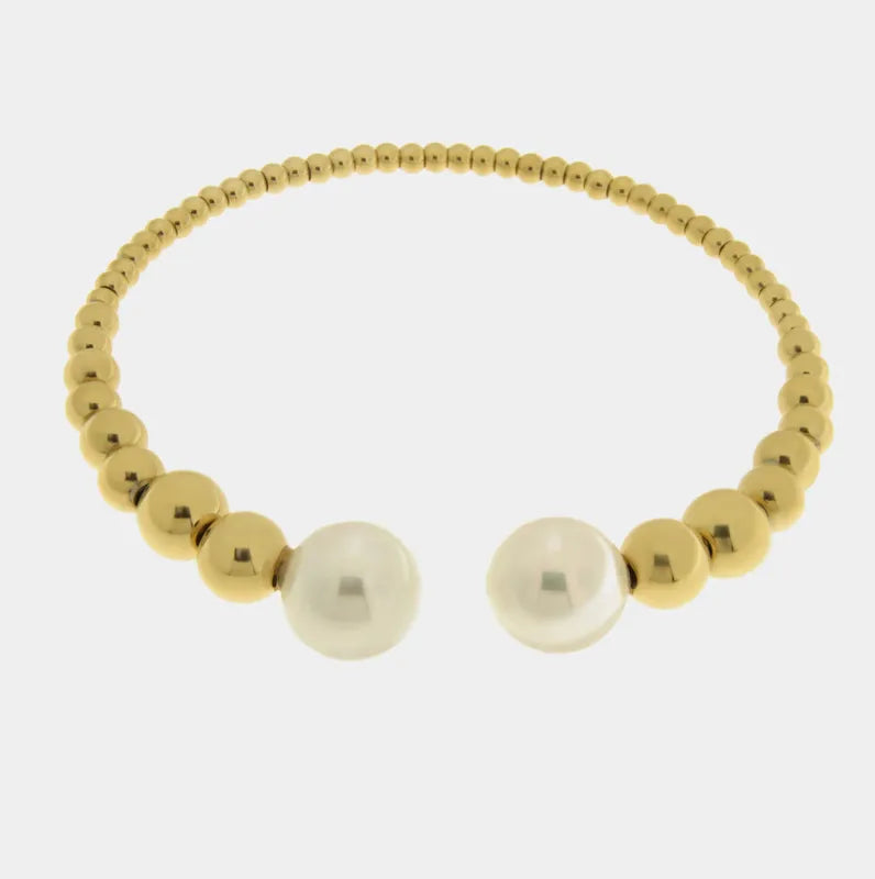 Bracciale in Acciaio rigido con sfere e perle