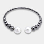 Bracciale in Acciaio rigido con sfere e perle - BYSIMON gioielli