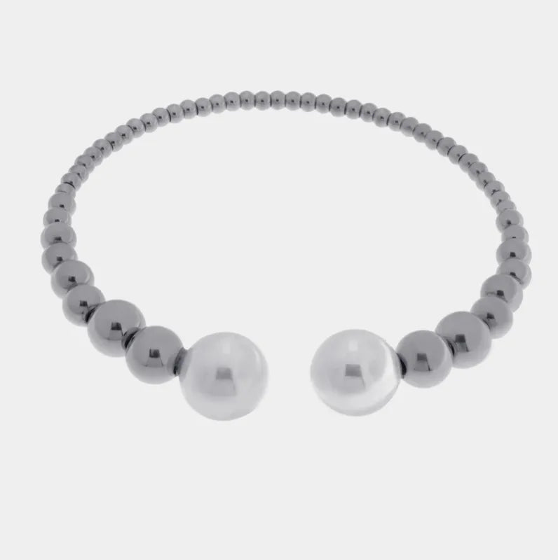 Bracciale in Acciaio rigido con sfere e perle