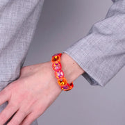 Bracciale in Acciaio con cristalli rossi