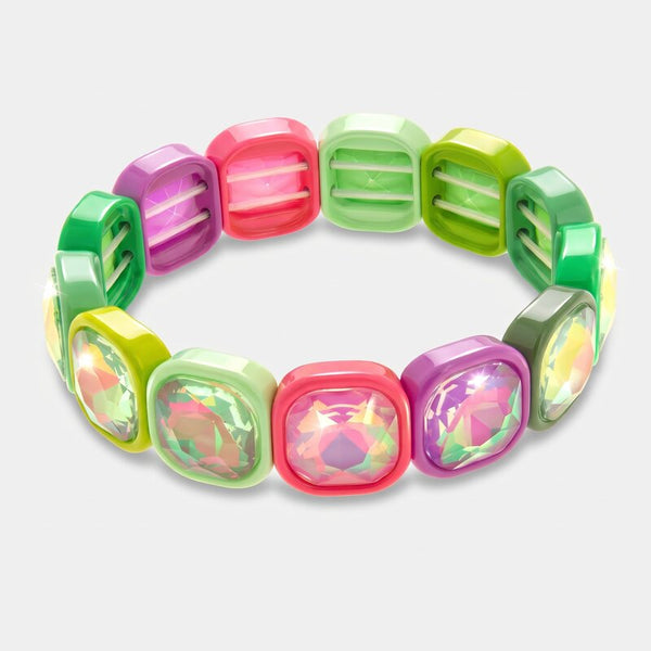 Bracciale in Acciaio con cristalli colorati - BYSIMON gioielli