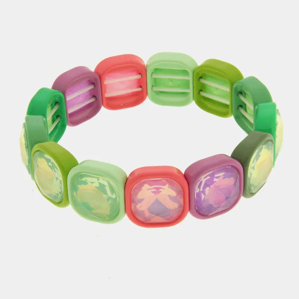 Bracciale in Acciaio con cristalli colorati - BYSIMON gioielli