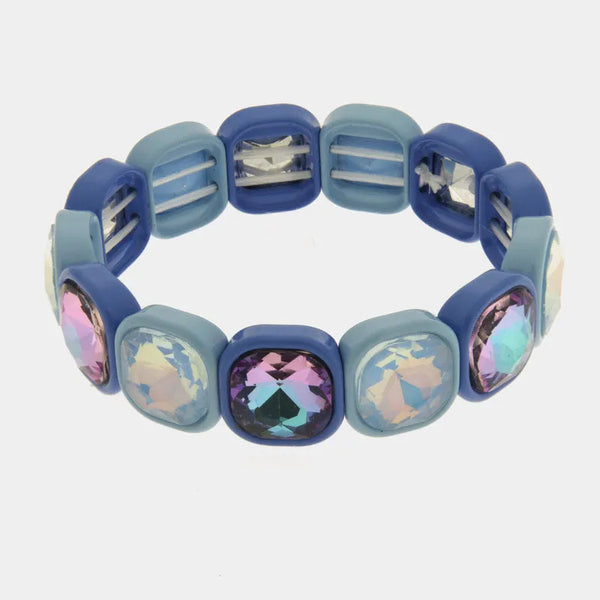 Bracciale in Acciaio con cristalli blu - BYSIMON gioielli