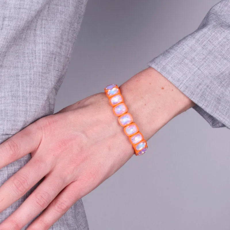 Bracciale in Acciaio con cristalli arancio