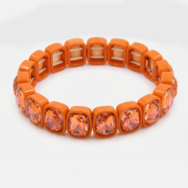 Bracciale in Acciaio con cristalli arancio - BYSIMON gioielli