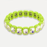 Bracciale in Acciaio  cristalli trasparenti con base verde - BYSIMON gioielli