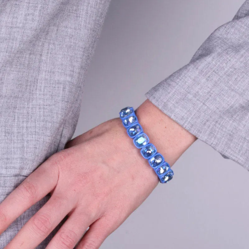Bracciale in Acciaio con cristalli blu