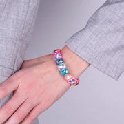 Bracciale in Acciaio con cristalli colorati